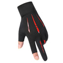 Breathable Anti-Slip Women Men Two Finer Cut Fishing Cycling Gloves (Red)