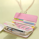 Long Women Wallets Card Holder Clutch Purse Coin Money Bag (Pink)