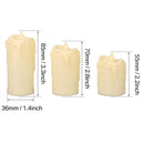 3Pcs Flameless Flickering Weeping LED Candles Pillar Battery Power Home Decor