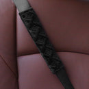 2pcs Car Seat Belt Cover Non Slip Fluffy Safety Belt Shoulder Pad (Black) Newly