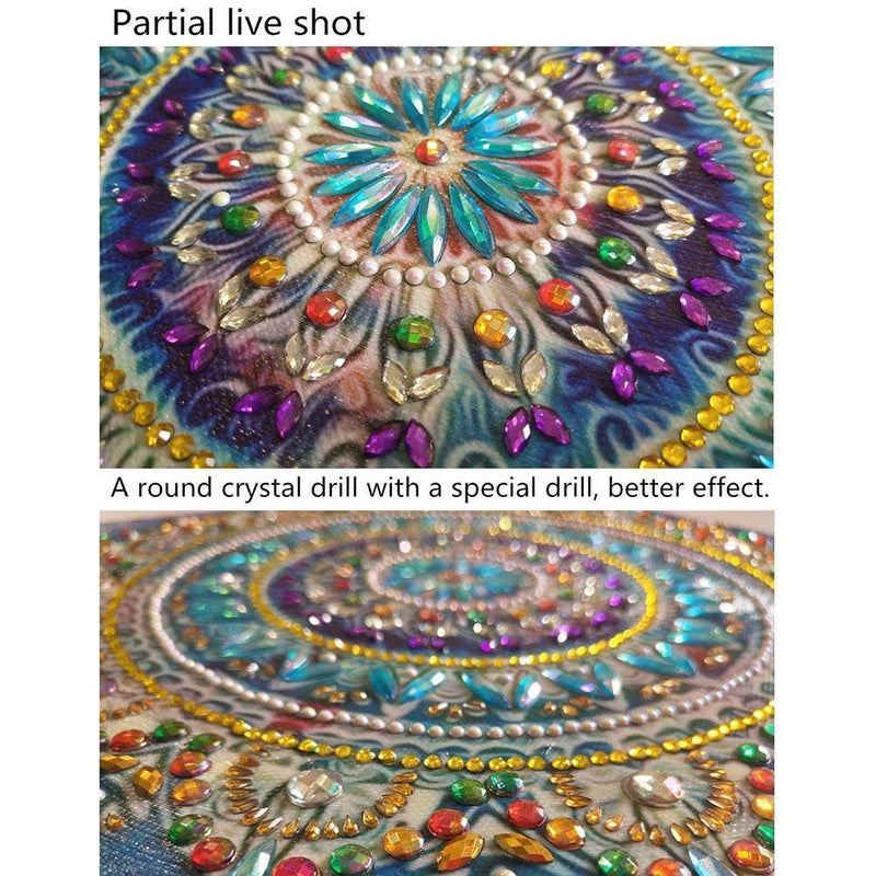 5D DIY Special Shaped Diamond Painting Folk Flower Cross Stitch Embroidery