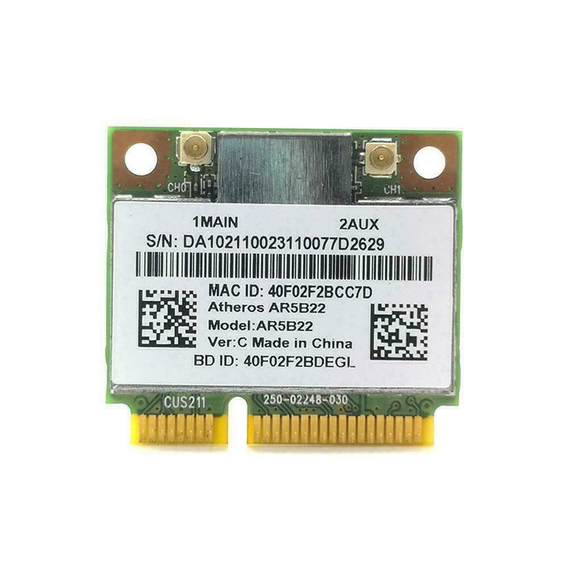 AR5B22 Half Mini PCIe 300Mbps+Bluetooth4.0 WLAN Wifi R2X9 7T6T yt V5K6 G4I2
