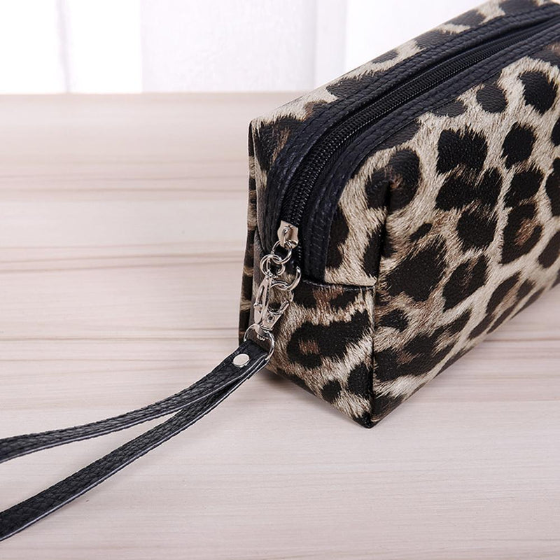 Portable Leopard Cosmetic Storage Bag Women Makeup Wash Organizer (Style 1)