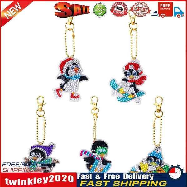 Snow Sports Diamond Painting Keychain DIY Crystal Drill Key Ring (YS016) Newly