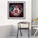 36x36cm Cross Stitch Full Embroidery Kit Dragon Rose Stamped for Home Ornament