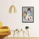 Full Cross Stitch Art Paint 11CT Stamped Snowman Embroidery Wall Ornament Kit