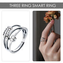 Anxiety Ring with Beads Expandable Stacking Knuckle Rings for Women Girls