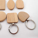 25x Leere Holz Keychain SchlÃ¼ssel Ringe Tags Charme Handtasche Geldbeutel