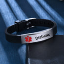 Medical Warning Alert Bracelet Epilepsy Allergy Sign Wristbands (Diabetic) Newly