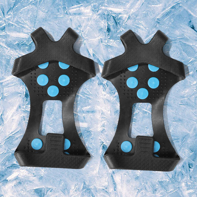 1 Pair 10 Teeth Snow Ice Claws w/ Nails Non-Slip Crampons Ice Gripper (XL)