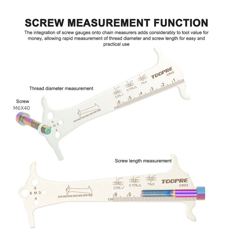 3 in 1 Mountain Bicycle Chains Measuring Rulers Chain Caliper Checker Indicat