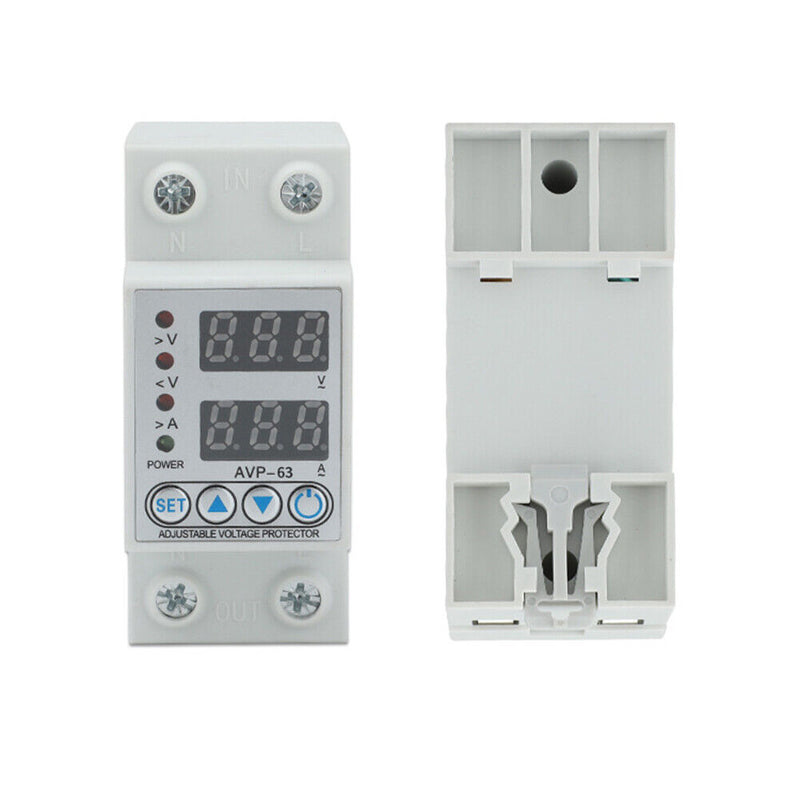 #A 63A 230V Adjustable Digital Over Voltage Current Under Voltage Protective Dev