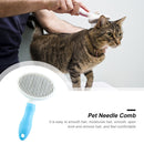 Cats Dogs Needle Comb Pet Float Hair Remover Epilation Hair Cleaning (Blue)