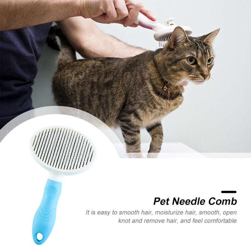 Cats Dogs Needle Comb Pet Float Hair Remover Epilation Hair Cleaning (Blue)
