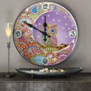 30 x 30cm Metal Tin Diamond Painting Clock DIY Owl Rhinestone Picture Wall Decor