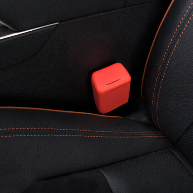 Auto Car Seat Belt Buckle Holder Protective Covers Anti-Scratch Case (Red)