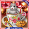 Teacup Mouse Frameless Picture Oil Paint By Numbers Hand Painted Art Picture