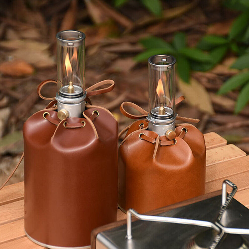 Camping Gas Bottle Protective Cover Retro Leather Sleeve (Coffee 350x112mm)