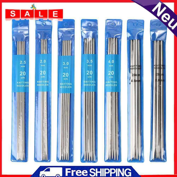 Knitting Needle Set 35pcs, Stainless Steel Double Pointed Sweater Sewing Hook