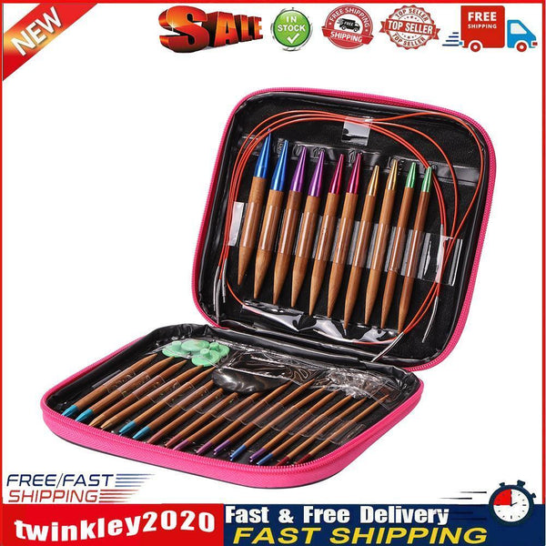 13pairs Detachable Colorful Carbonization Bamboo Sweater Needles Set DIY Newly