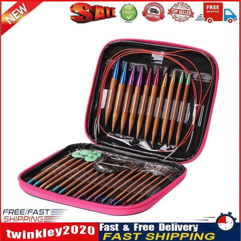 13pairs Detachable Colorful Carbonization Bamboo Sweater Needles Set DIY Newly