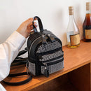 Fashion Rhinestone Backpack Women Crystal PU Small Travel Shoulder School Bags