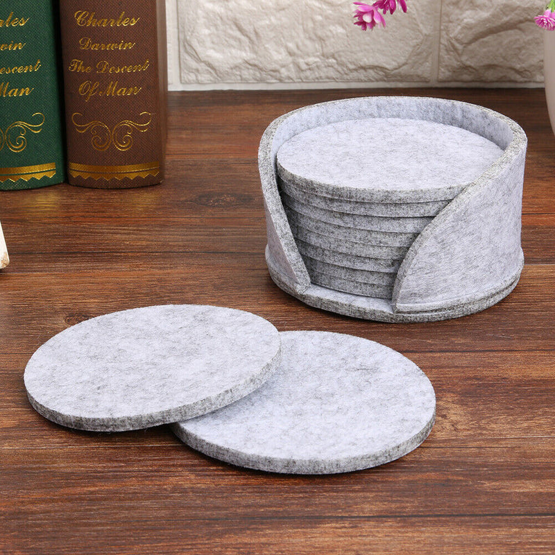 10pcs Felt Table Drink Mats Coaster Placemat Heat Protection Coffee Mug Cup