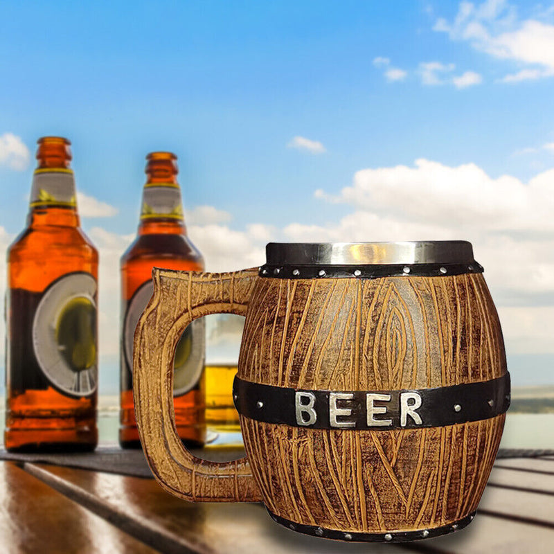 Large Capacity Wood Barrel Tankard Bucket Shaped Beer Bucket Cup Drinkware Newly