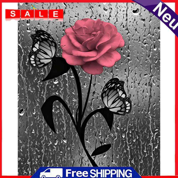 Flower Butterflies Canvas Painted Oil Paint By Numbers Modern Bedroom Wall Art