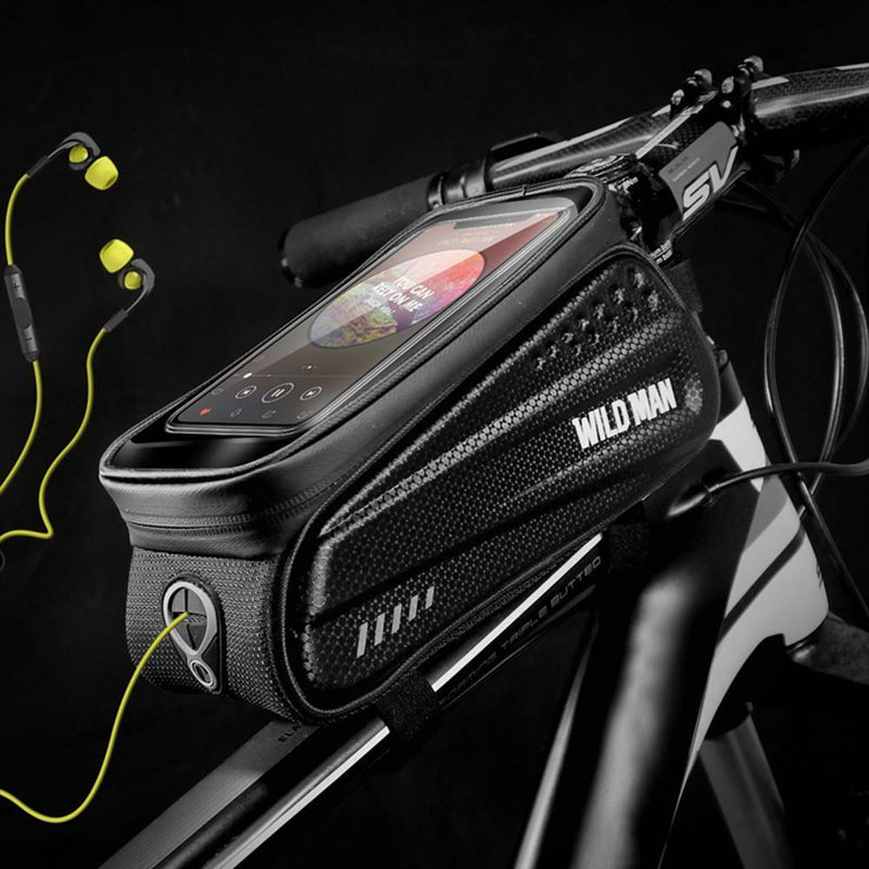 WILDMAN Waterproof Mountain Bike Frame Front Bag Bicycle Mobile Phone Holder Bag