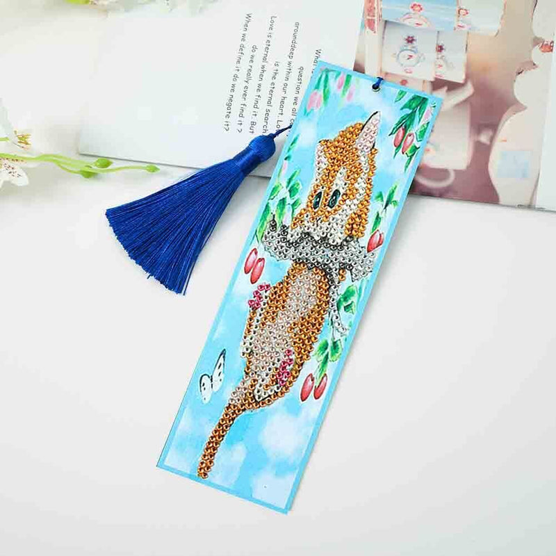 5D Diamond Painting Climbing Cat Cross Stitch Bookmark Leather Page-marker Newly