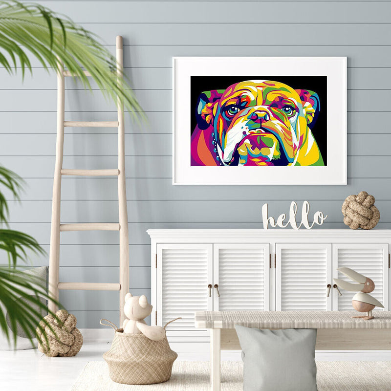 Oil Canvas Pictures Set DIY Painting By Numbers Cartoon Animals Hand Painted Kit