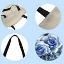 Blue Rose Printed Shoulder Shopping Bag Casual Large Tote Handbag (40*40cm)