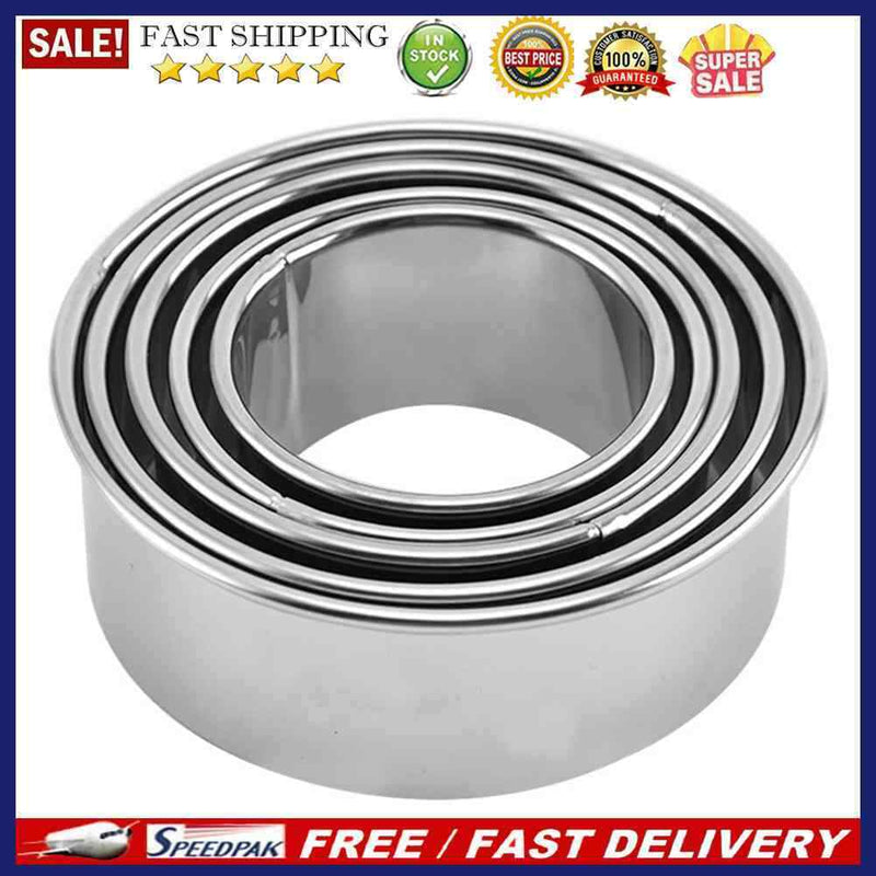 5pcs Stainless Steel Round Dumplings Cutter Shaped Dough Tool Kitchen Gadge