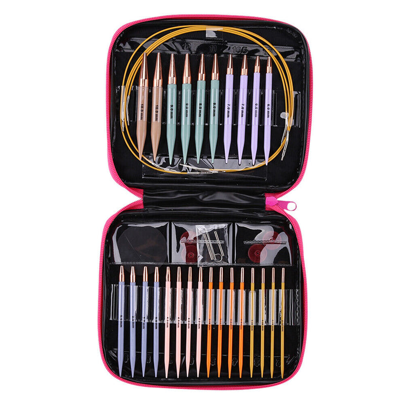 Crochet Hook Circular Knitting Needles Set with Case DIY Weaving Sewing Crafts