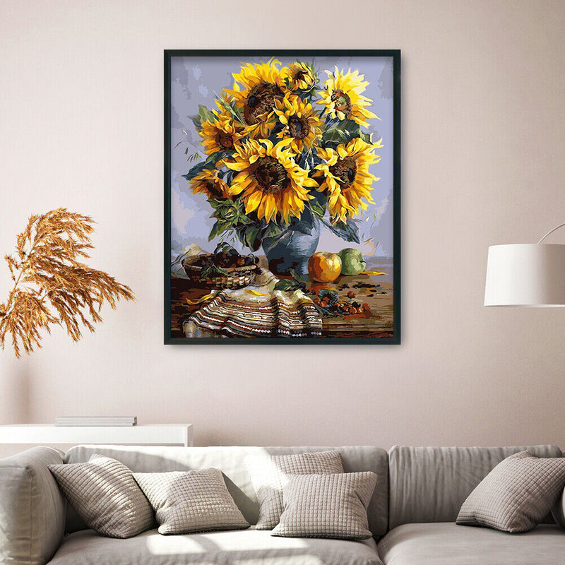 Sun Flower 40x30cm DIY Paint By Numbers Oil Painting Kit Canvas