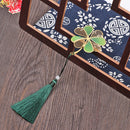 Leaf Chinese Style Tassel Book Clip Pagination Mark Painted Brass Bookmark
