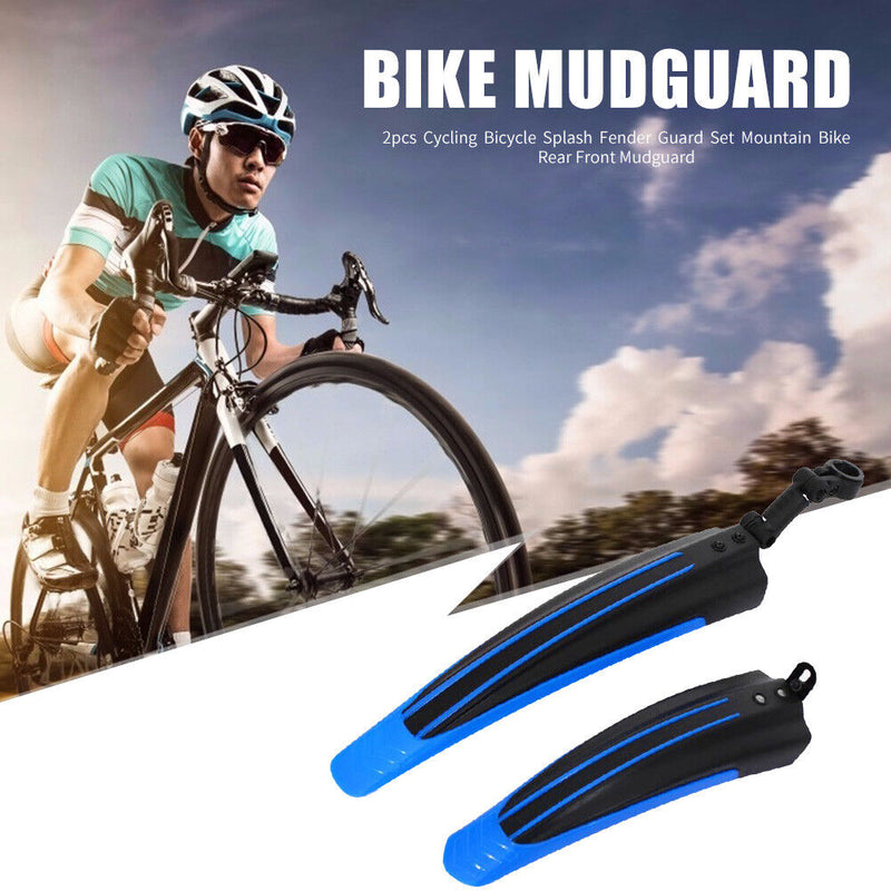 2x Bicycle Splash Fender Guard Set MTB Bike Rear Front Mudguard Riding Equipm