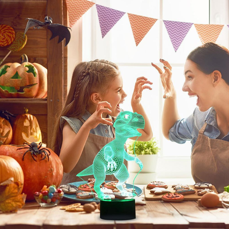 Colorful Acrylic Dinosaur Halloween Lamp Touch Remote Control Ornaments Newly