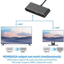 Speaker Adapter 3.5mm Audio Docking Station 4K HDMI VGA USB 3.0 Type-C Hub