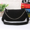 Fashion Corduroy Crossbody Bag Women Solid Color Chain Handbag Shoulder Satchel