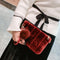 Women Clutch Fur Plush Bag Casual Handbag Winter Crossbody Bag(Wine Red)