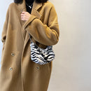 Autumn Plush Crossbody Bag Women Animal Print Travel Chain Shoulder Satche Purse