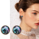 Jewelry Ear Stud Magic Eclipse Star Luminous Moon Earrings Hemisphere Earrings