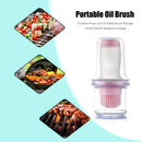 Portable Press Silicone Oil Bottle Brush Storage Cover Kitchen Tool (Pink)