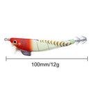 100mm 12g Sinking Fishing Lures Luminous Wood Shrimp Bait with Squid Jigs Hook