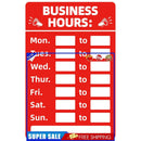 Business Hours Sign Hours of Operation Signs for Window / Door (Red)