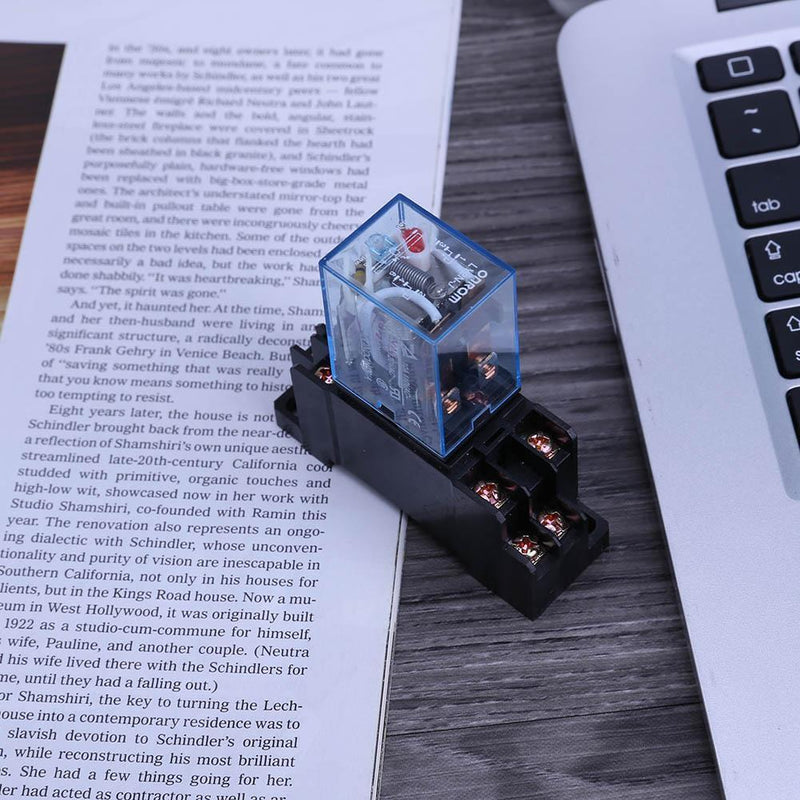 220V 10A LY2NJ Mini 8 Pin Coil Power Electric Relay With Socket Base Black