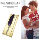 Calligraphy Feather Dip Pen+5 Nib Writing Ink Quill Fountain Pen (Purple) Newly