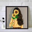 5D Diamond Painting Kit Sunflower Girl Full Round Drill DIY Mosaic Picture